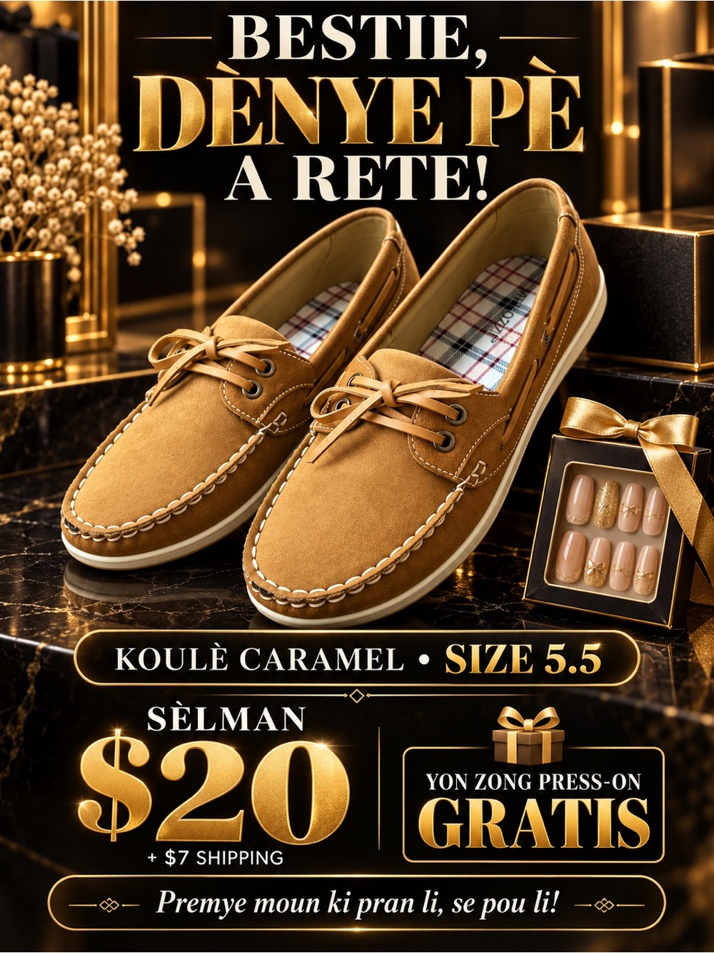 Men's Casual Boat Shoes in Caramel